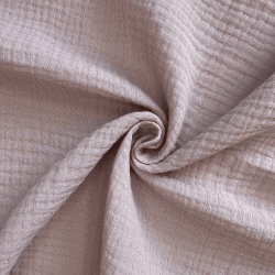 Ткань Муслин Жатый, цвет Пыльно-Розовый (на отрез)  в Норильске