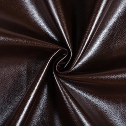 Ткань Дерматин (Кожзам) для мебели, цвет Темно-Коричневый (на отрез)  в Норильске