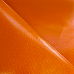 Тентовый материал ПВХ 450 гр/м2, Оранжевый (Ширина 160см), на отрез  в Норильске, 450 г/м2, 699 руб