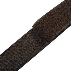 Контактная лента 40мм (38мм) цвет Тёмно-Коричневый (велькро-липучка, на отрез)  в Норильске