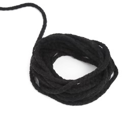Шнур для одежды тип 2, цвет Чёрный (плетено-вязаный/полиэфир)  в Норильске
