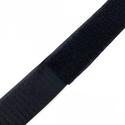 Контактная лента 40мм (38мм) цвет Черный (велькро-липучка, на отрез)  в Норильске